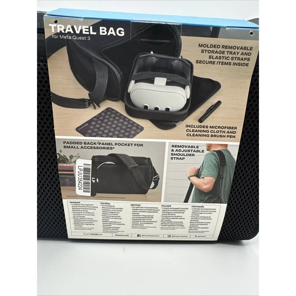 PowerA Meta Quest Carrying Case with Cleaning Accessories: Fits Meta Quest 3,‎